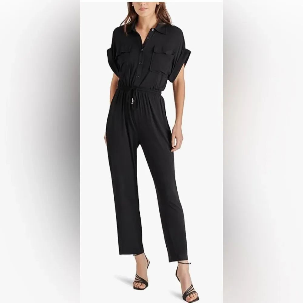 Steve Madden Womens Alya Jumpsuit black size XL